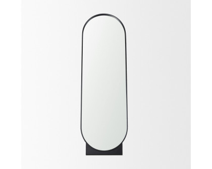 Mercana - Tillie Oblong Matte Black Metal Standing Floor Mirror