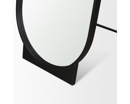 Mercana - Tillie Oblong Matte Black Metal Standing Floor Mirror