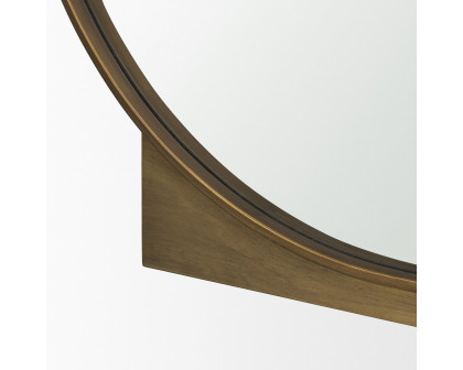 Mercana Tillie Round Wall Mirror with Metal Frame - Gold