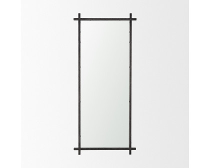 Mercana Tori Metal Cross Frame Wall Mirror - Gunmetal