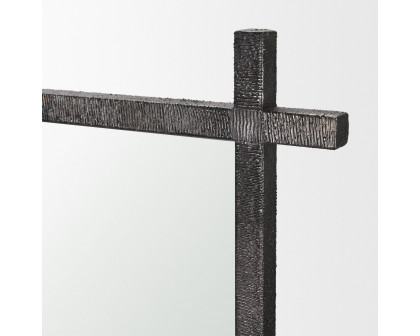 Mercana Tori Metal Cross Frame Wall Mirror - Gunmetal