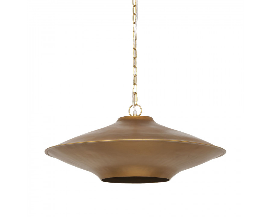 Mercana - Titus 1-Light Brass Finished Metal Disc Pendant