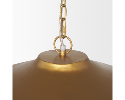 Mercana - Titus 1-Light Brass Finished Metal Disc Pendant