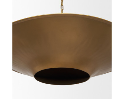 Mercana - Titus 1-Light Brass Finished Metal Disc Pendant