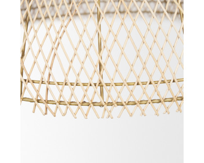 Mercana - Thad 1-Light Natural Woven Rattan Dome Pendant