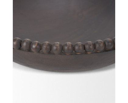 Mercana Wendell Round Bowls with Wood Beads - Dark Brown