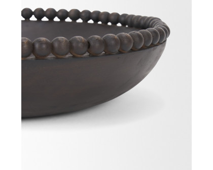 Mercana Wendell Round Bowls with Wood Beads - Dark Brown