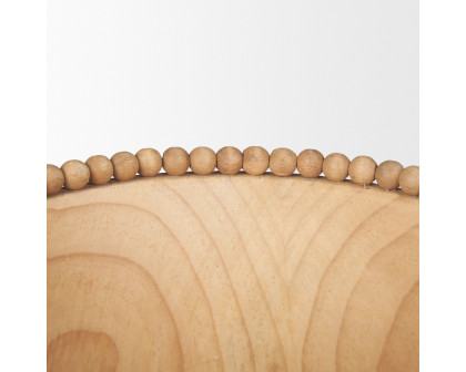 Mercana Wendell Round Bowls with Wood Beads - Light Brown