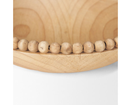 Mercana Wendell Round Bowls with Wood Beads - Light Brown