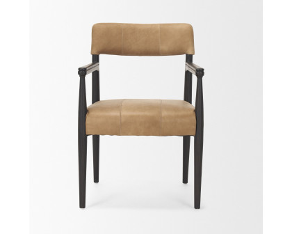 Mercana Toni Dining Chair with Chestnut Leather - Dark Brown