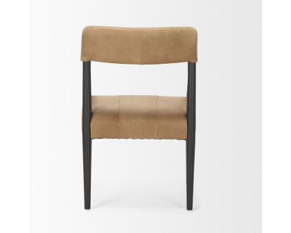 Mercana Toni Dining Chair with Chestnut Leather - Dark Brown