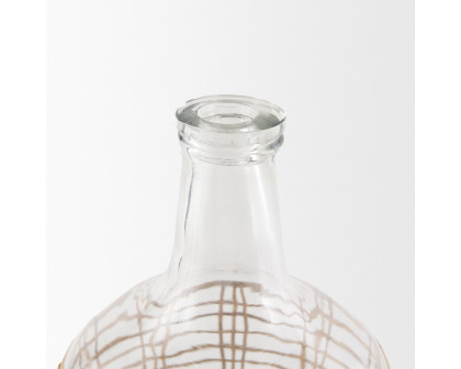 Mercana Troian Medium Rattan Wrapped Glass Bottle - Clear