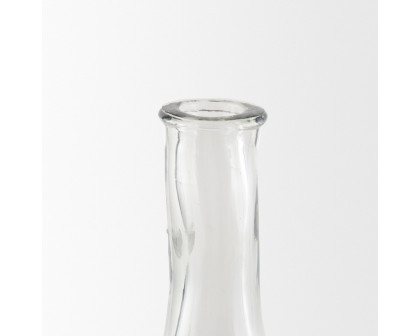 Mercana Troian Large Rattan Wrapped Glass Bottle - Clear