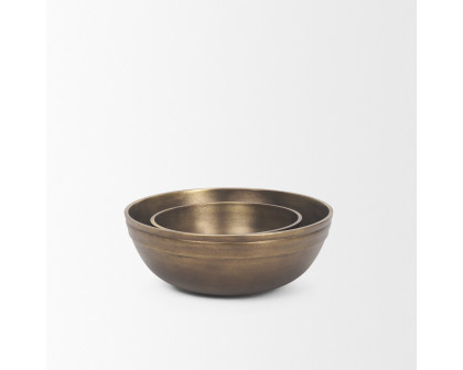 Mercana - Tomiko Decorative Brass Finished Cast Aluminum Round Bowls