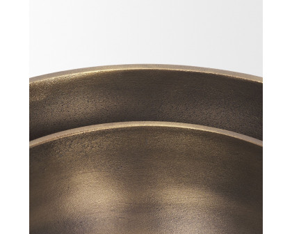 Mercana - Tomiko Decorative Brass Finished Cast Aluminum Round Bowls