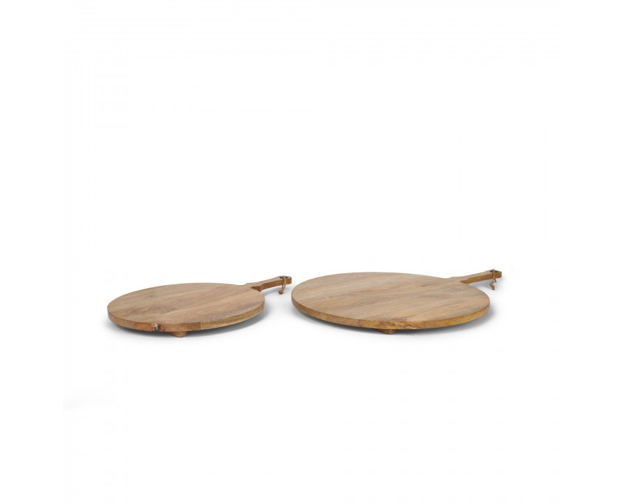 Mercana - Karana Natural Solid Wood Round Serving Boards