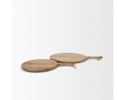 Mercana - Karana Natural Solid Wood Round Serving Boards