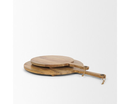 Mercana - Karana Natural Solid Wood Round Serving Boards