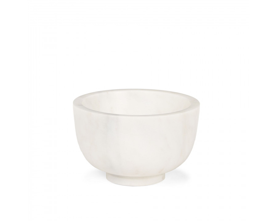 Mercana Katora Premium Solid Marble Bowl - White, Small