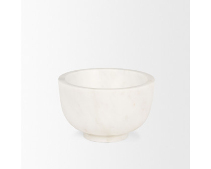 Mercana Katora Premium Solid Marble Bowl - White, Small