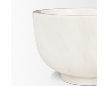 Mercana Katora Premium Solid Marble Bowl - White, Small