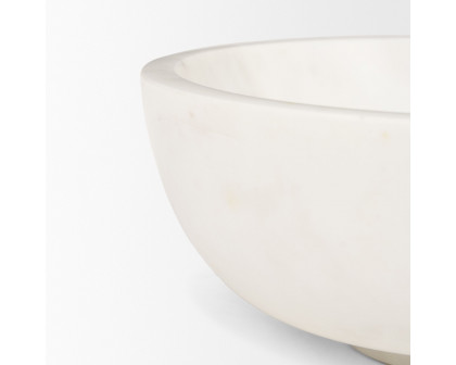 Mercana Katora Premium Solid Marble Bowl - White, Large