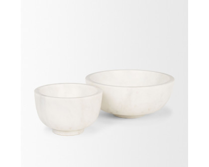 Mercana Katora Premium Solid Marble Bowl - White, Large