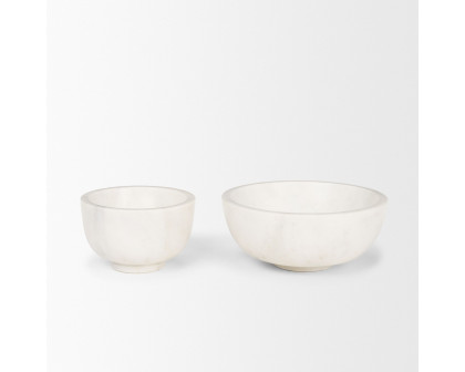 Mercana Katora Premium Solid Marble Bowl - White, Large