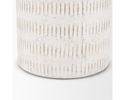 Mercana Tisha Large Distressing Metal Vase - White