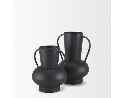 Mercana Tasya Small Metal Vase - Black