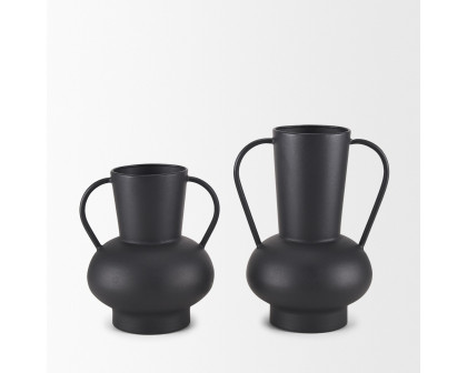 Mercana Tasya Small Metal Vase - Black