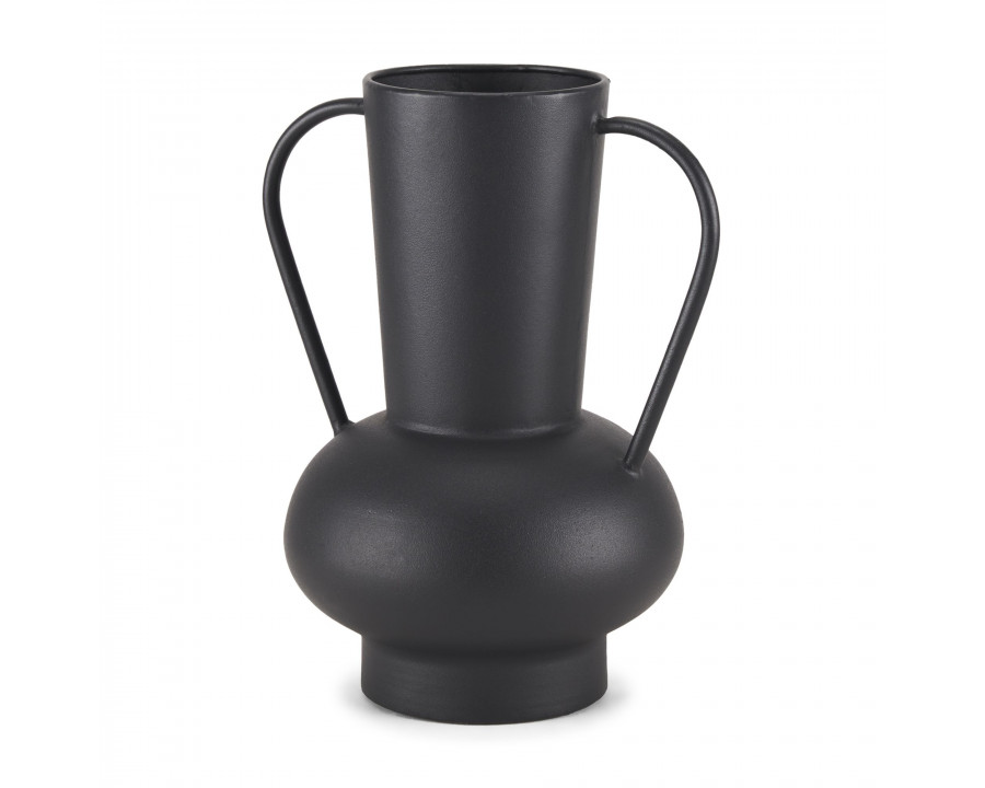 Mercana Tasya Large Metal Vase with Handles - Black