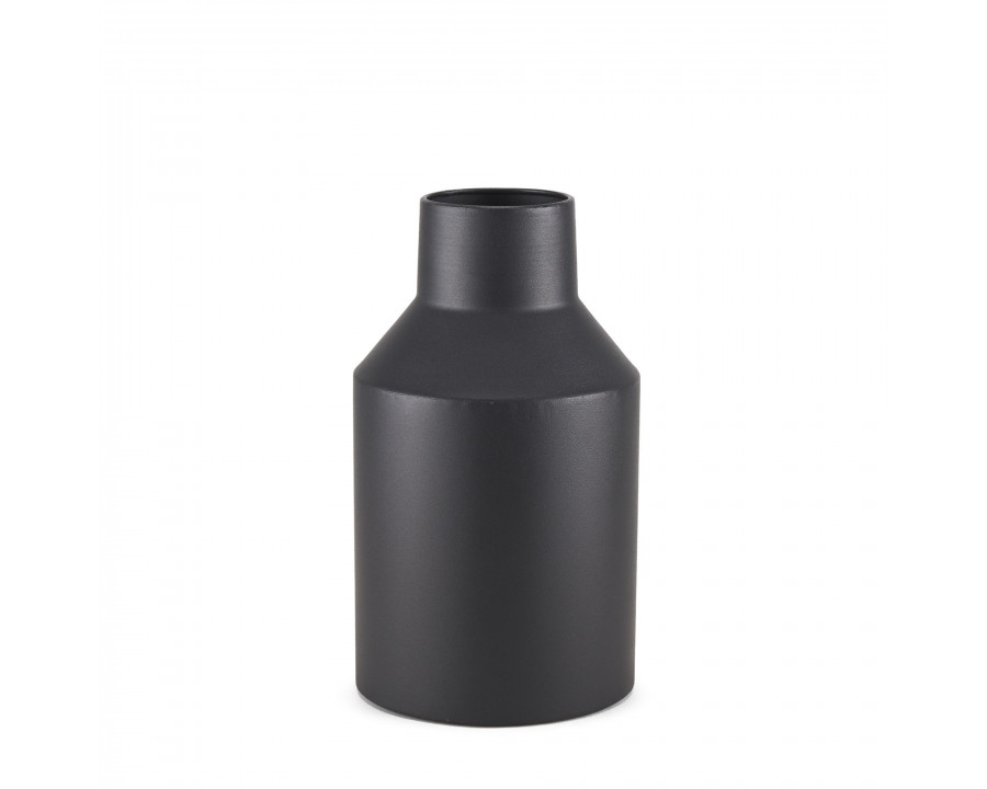 Mercana Tosca Small Matte Black Metal Vase - Black