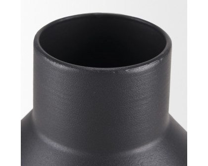 Mercana Tosca Small Matte Black Metal Vase - Black