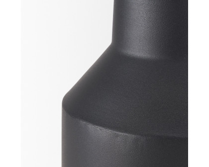 Mercana Tosca Small Matte Black Metal Vase - Black