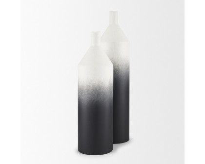 Mercana Townley Small Ombre Metal Vase - White/Black