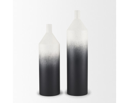 Mercana Townley Small Ombre Metal Vase - White/Black