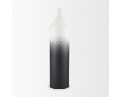 Mercana Townley Tall Ombre Metal Vase - White/Black