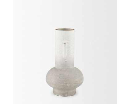 Mercana Torres Small Textured Metal Vase - White