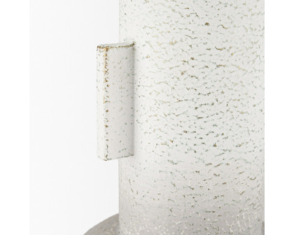 Mercana Torres Small Textured Metal Vase - White