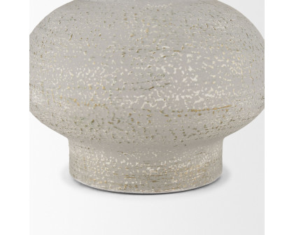 Mercana Torres Small Textured Metal Vase - White