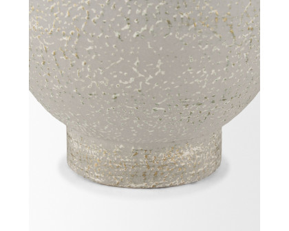 Mercana Torres Tall Textured Metal Vase - White