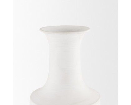 Mercana Toru Medium Ombre Metal Vase - White/Gray