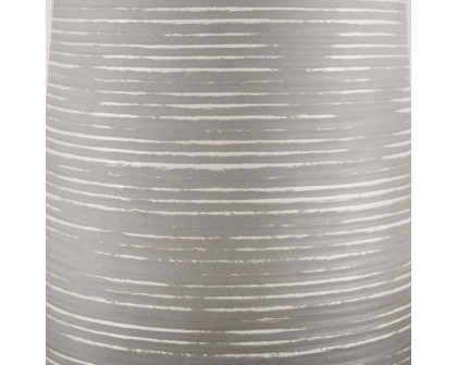 Mercana Toru Tall Ombre Metal Vase - White/Gray