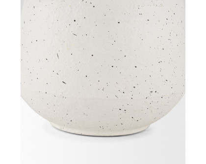 Mercana Treva Small Metal Vase with Black Speckles - White