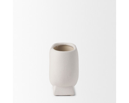 Mercana Darian Small Textured Ceramic Vase - White