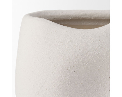 Mercana Darian Small Textured Ceramic Vase - White