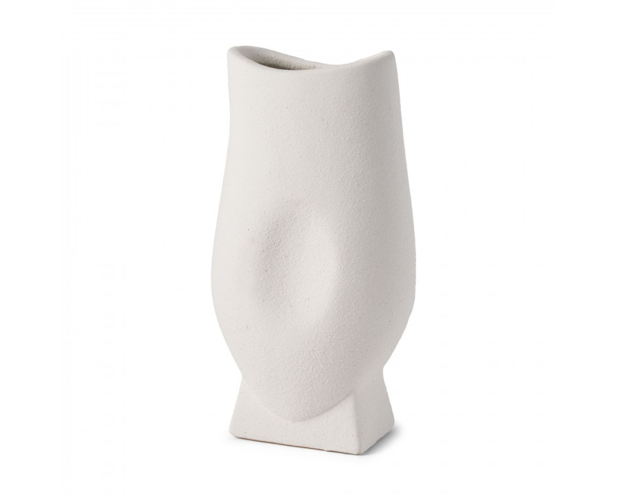 Mercana Darian Tall Textured Ceramic Vase - White