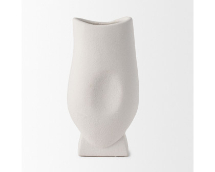 Mercana Darian Tall Textured Ceramic Vase - White