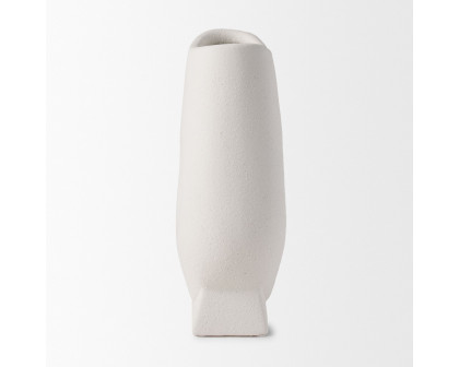 Mercana Darian Tall Textured Ceramic Vase - White